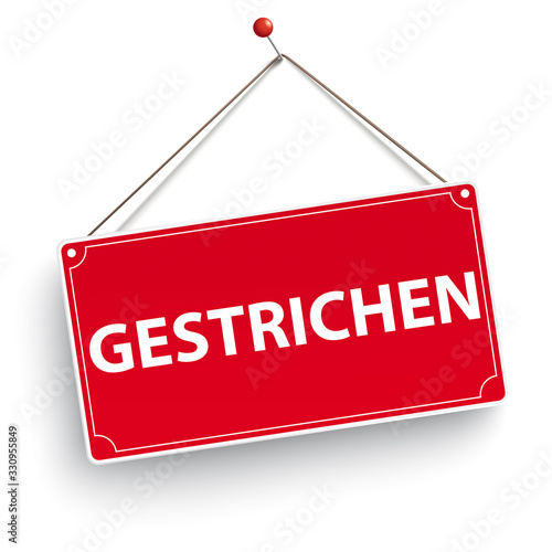 Schild Gestrichen