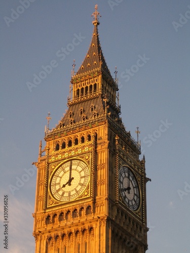 Big Ben in London, UK. The name is the nickname for the Great Bell of the striking Elizabeth Clock Tower at the north end of the Palace of Westminster. There's been no Big Ben 'bong' on Brexit Day.