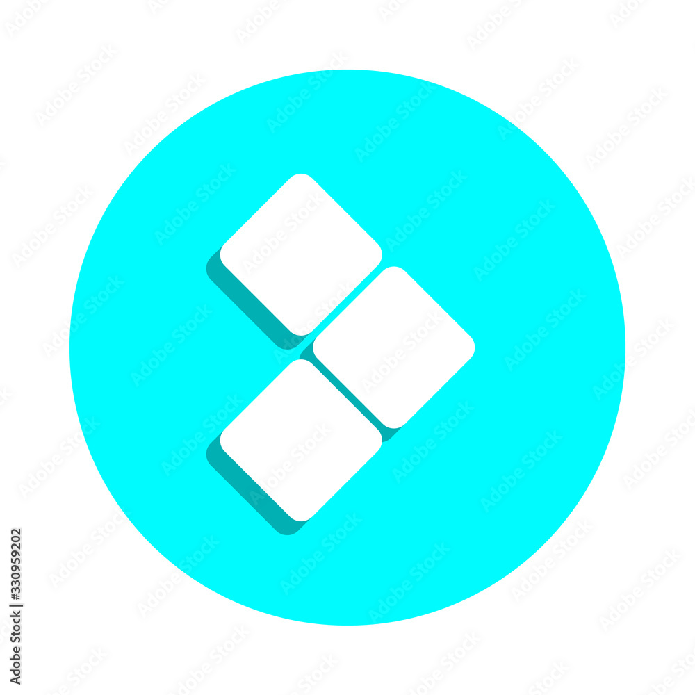 Arrow cubes badge icon. Simple glyph, flat vector of web icons for ui and ux, website or mobile application Arrow cubes badge icon. Simple glyph, flat vector of web icons for ui and ux, website or mobile application