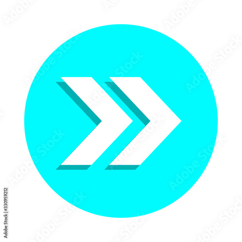 Free Download Double arrow badge icon. Simple glyph, flat vector of web icons for ui and ux, website or mobile application - GFXLoad