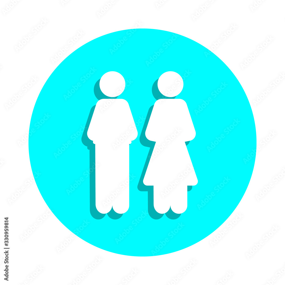 Man and woman badge icon. Simple glyph, flat vector of web icons for ui and ux, website or mobile application Man and woman badge icon. Simple glyph, flat vector of web icons for ui and ux, website or mobile application