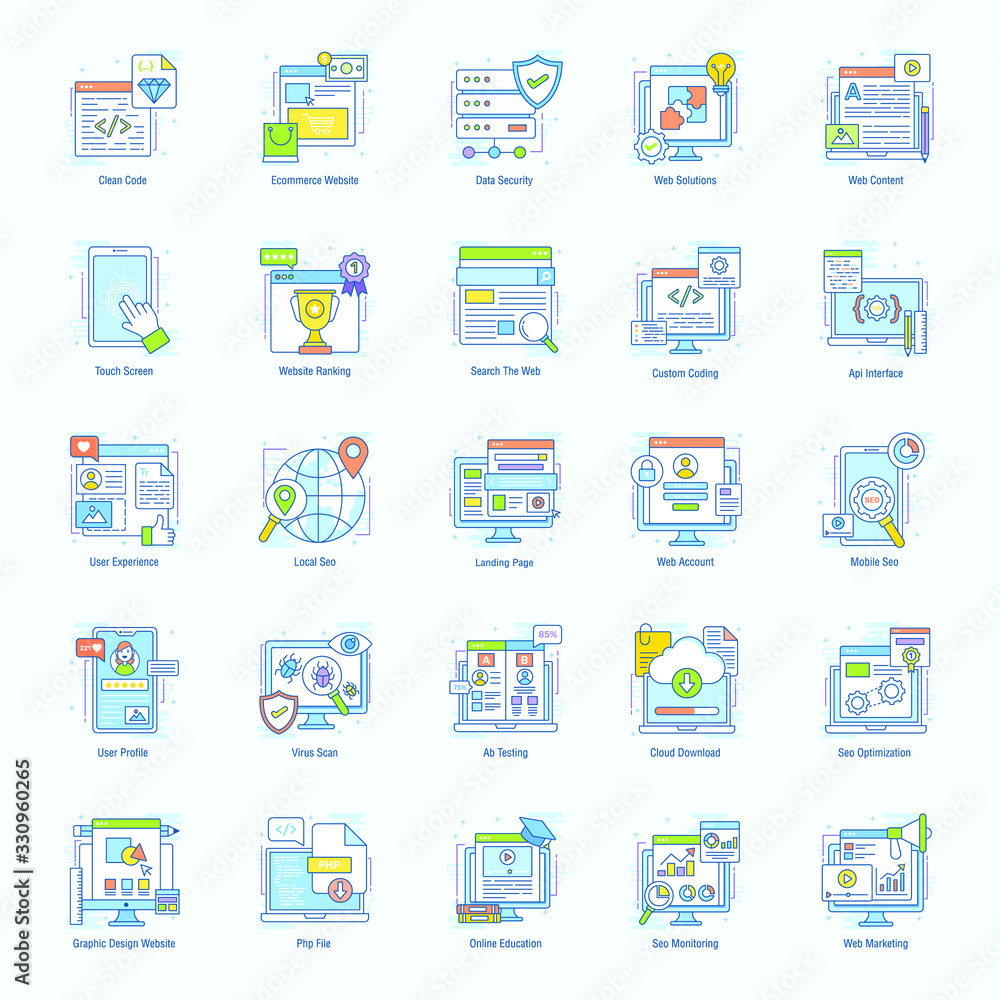 Web Optimization Flat Icons Pack Web Optimization Flat Icons Pack