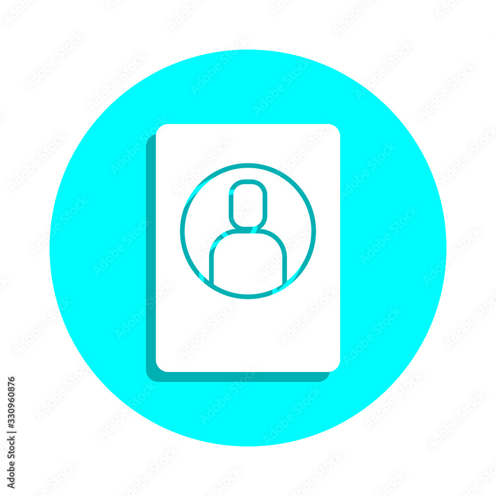Staff card badge icon. Simple glyph, flat vector of web icons for ui and ux, website or mobile application Staff card badge icon. Simple glyph, flat vector of web icons for ui and ux, website or mobile application