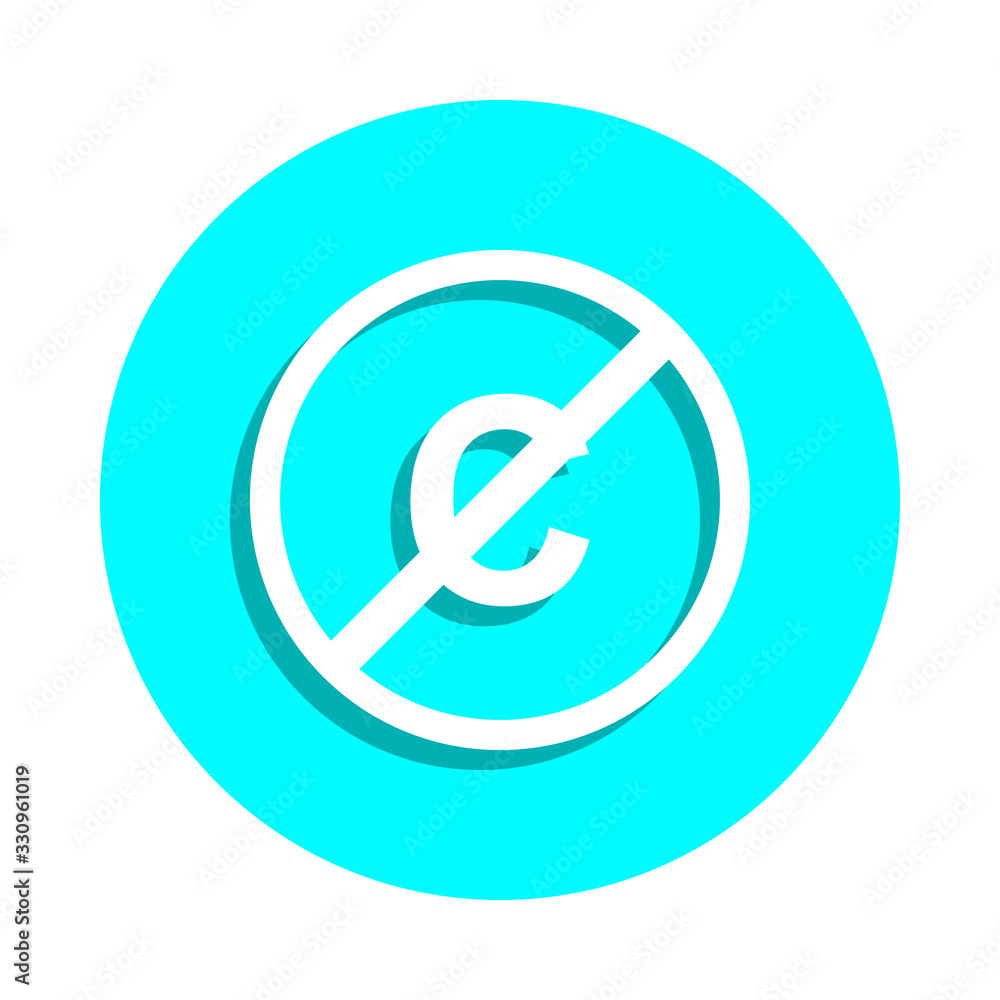 Copywriting forbidden badge icon. Simple glyph, flat vector of web icons for ui and ux, website or mobile application Copywriting forbidden badge icon. Simple glyph, flat vector of web icons for ui and ux, website or mobile application