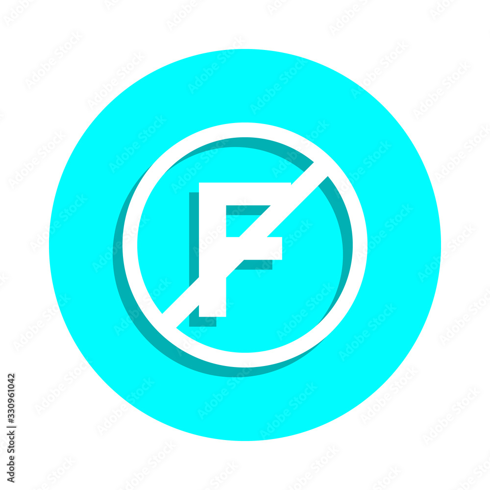 Ban on feelings badge icon. Simple glyph, flat vector of web icons for ui and ux, website or mobile application Ban on feelings badge icon. Simple glyph, flat vector of web icons for ui and ux, website or mobile application