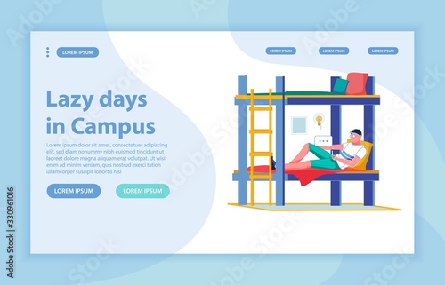 Lazy Day in College Campus Landing Page and Banner