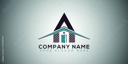 A real estate home construction letter logo design vector