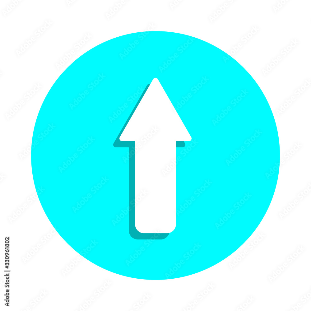 Up arrow badge icon. Simple glyph, flat vector of web icons for ui and ux, website or mobile application Up arrow badge icon. Simple glyph, flat vector of web icons for ui and ux, website or mobile application