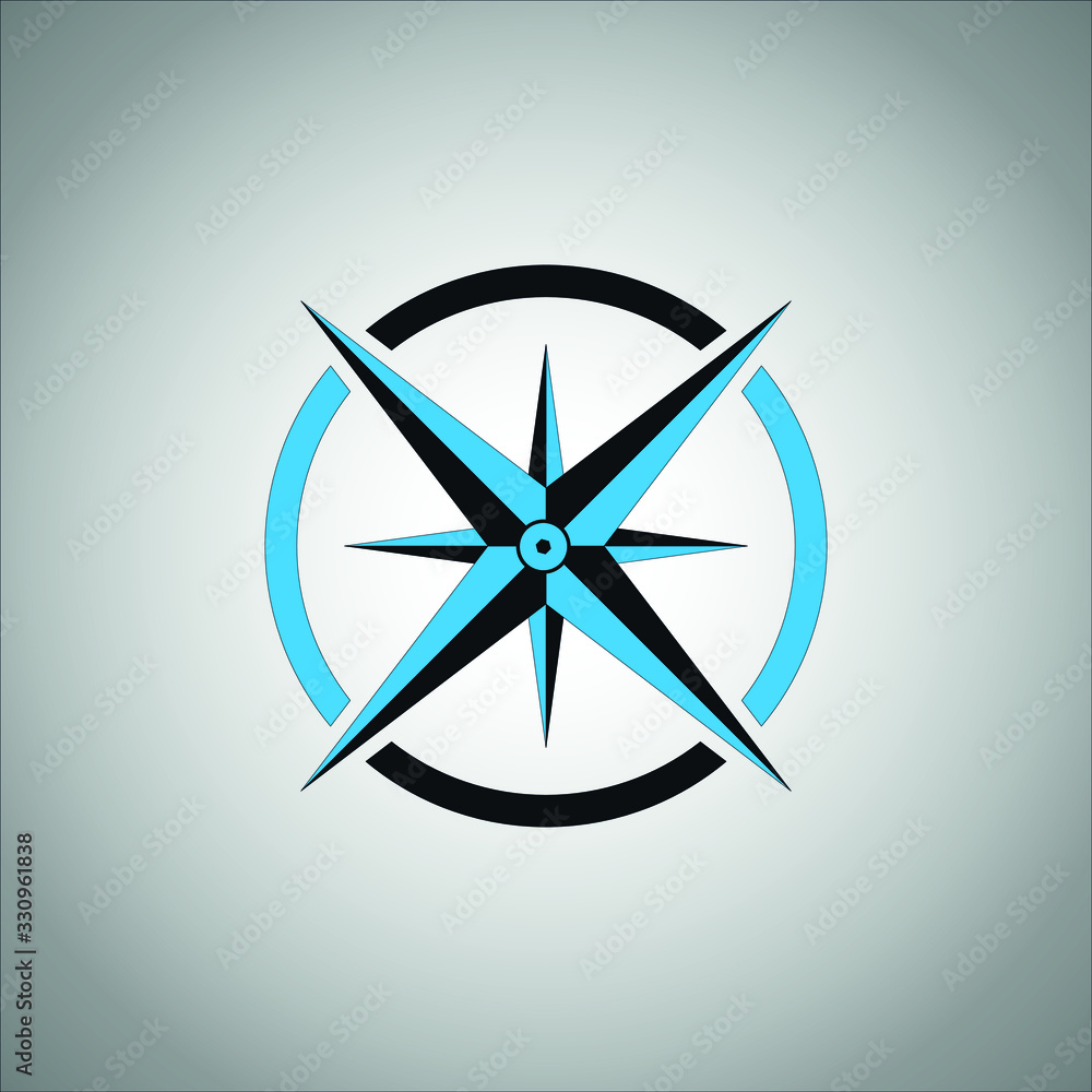 Compass logo design vector blue and black Compass logo design vector blue and black
