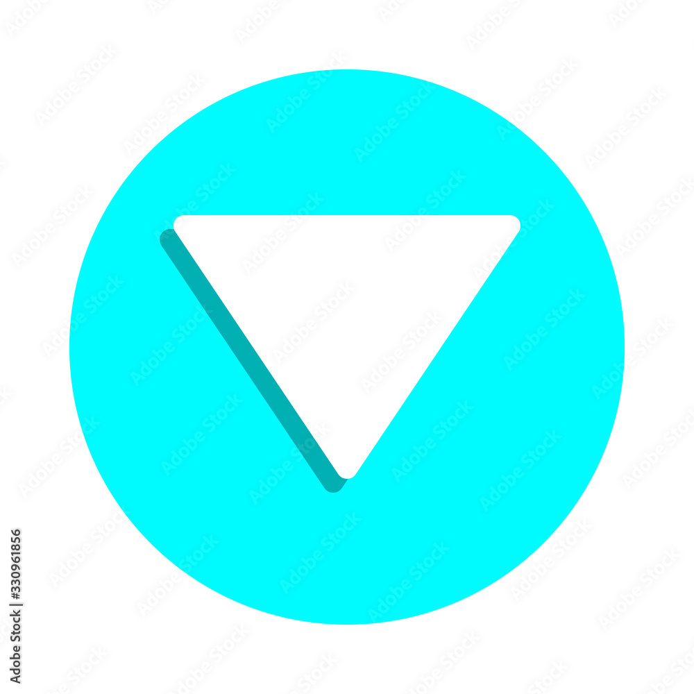 Wide down arrow badge icon. Simple glyph, flat vector of web icons for ui and ux, website or mobile application Wide down arrow badge icon. Simple glyph, flat vector of web icons for ui and ux, website or mobile application