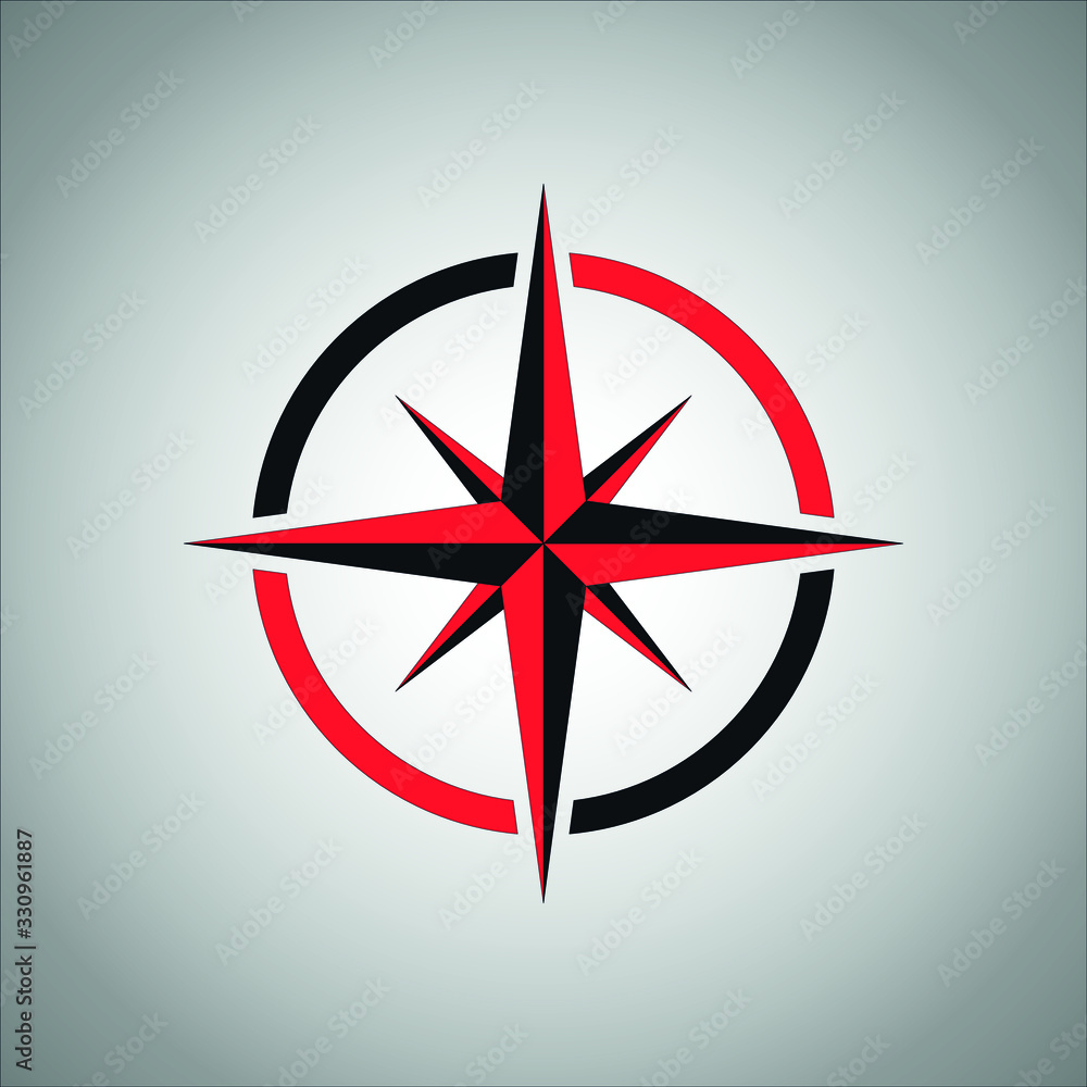 Compass logo design vector red and black Compass logo design vector red and black