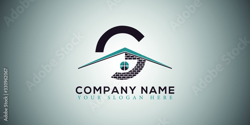 G real estate home construction letter logo design vector