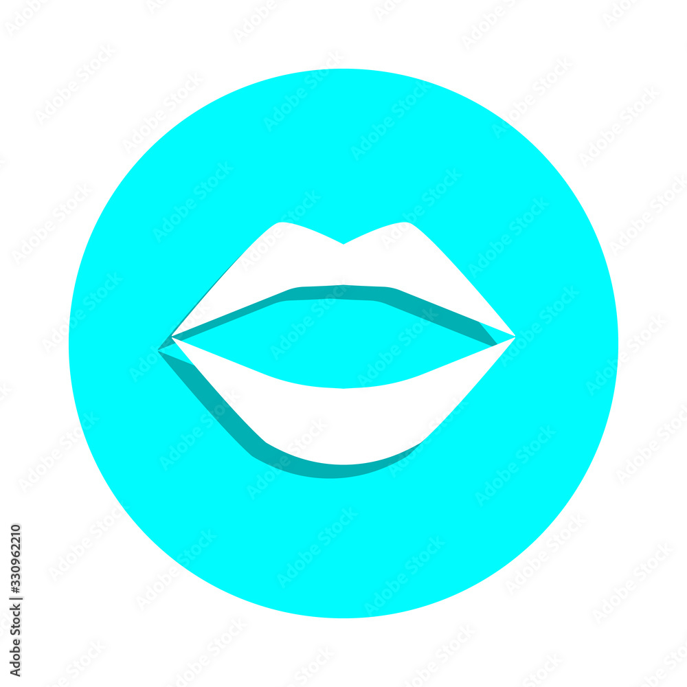 Lips badge icon. Simple glyph, flat vector of web icons for ui and ux, website or mobile application Lips badge icon. Simple glyph, flat vector of web icons for ui and ux, website or mobile application