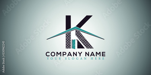 K real estate home construction letter logo design vector