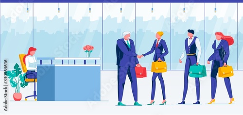 Meeting, Making Deal Flat Vector Illustration