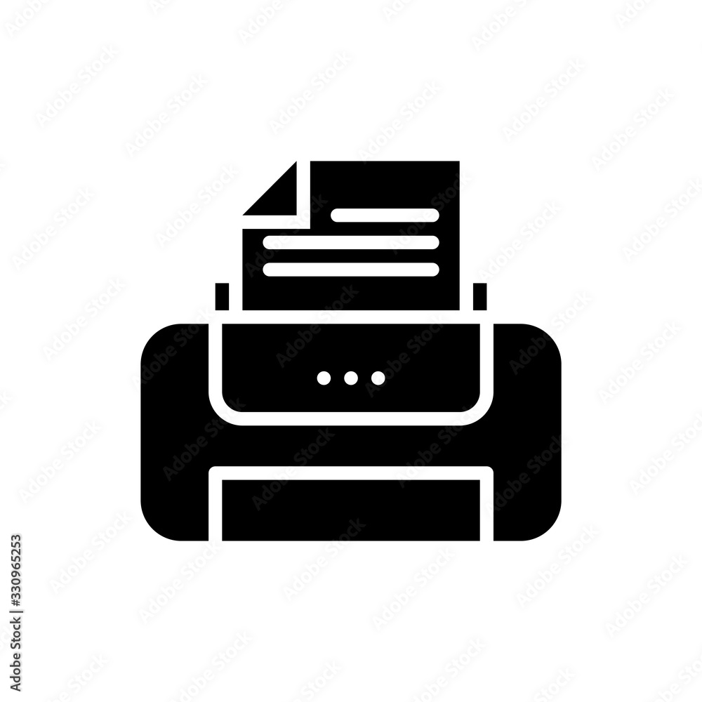 Printer Vector Icon Glyph Style Illustration. Printer Vector Icon Glyph Style Illustration.
