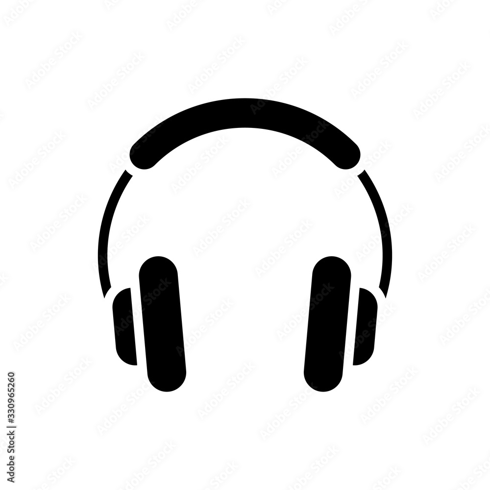 Headphones Vector Icon Glyph Style Illustration. Headphones Vector Icon Glyph Style Illustration.