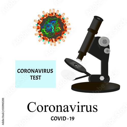 Coronavirus. Coronavirus infection COVID 19. Virus structure. Coronavirus test. Infographics. Vector illustration on isolated background.