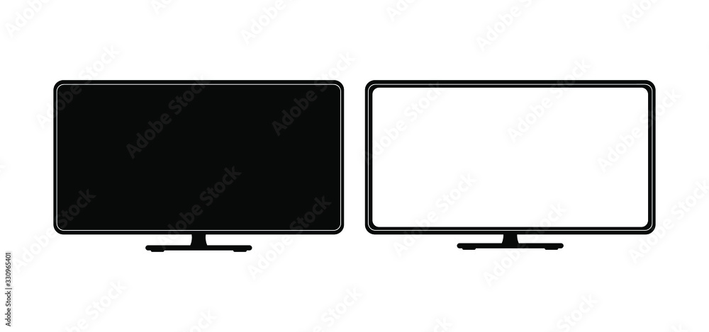 set of monitors isolated on white set of monitors isolated on white