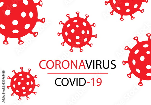Covid-19 Coronavirus concept inscription typography design logo.