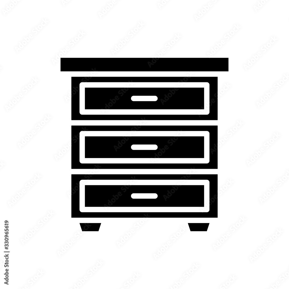 Drawers Vector Icon Glyph Style Illustration. Drawers Vector Icon Glyph Style Illustration.
