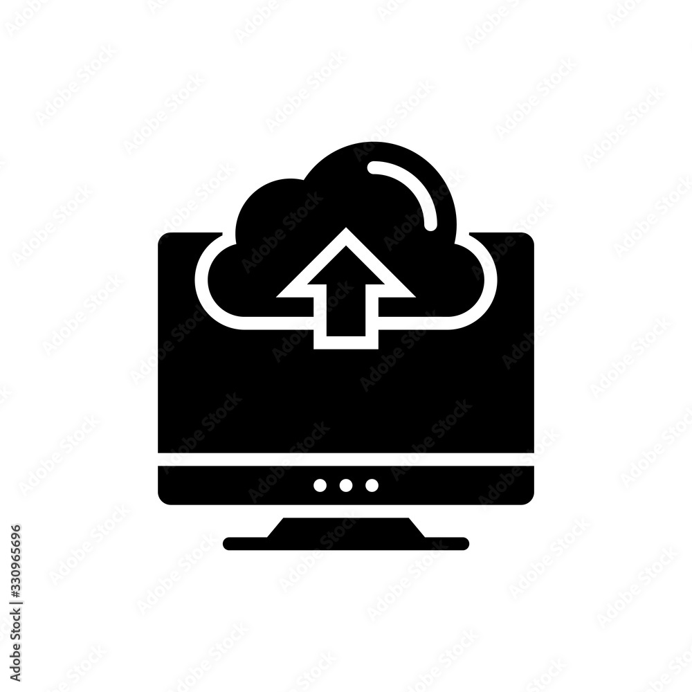 Cloud Drive Vector Icon Glyph Style Illustration. Cloud Drive Vector Icon Glyph Style Illustration.