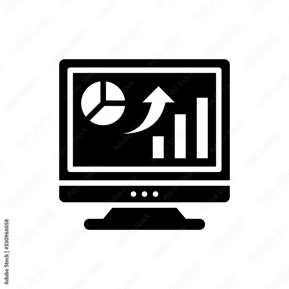 Online Graph Vector Icon Glyph Style Illustration. Online Graph Vector Icon Glyph Style Illustration.