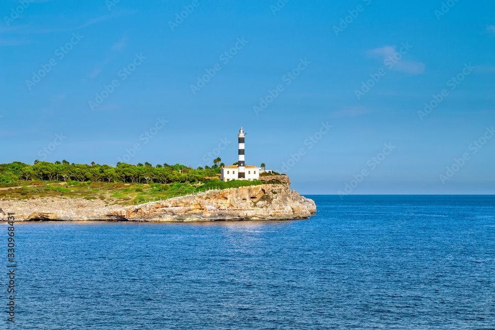 Lighthouse on the rocky shore