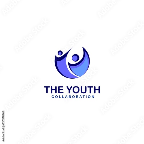 Abstract Two Peoples Youth Logo Template