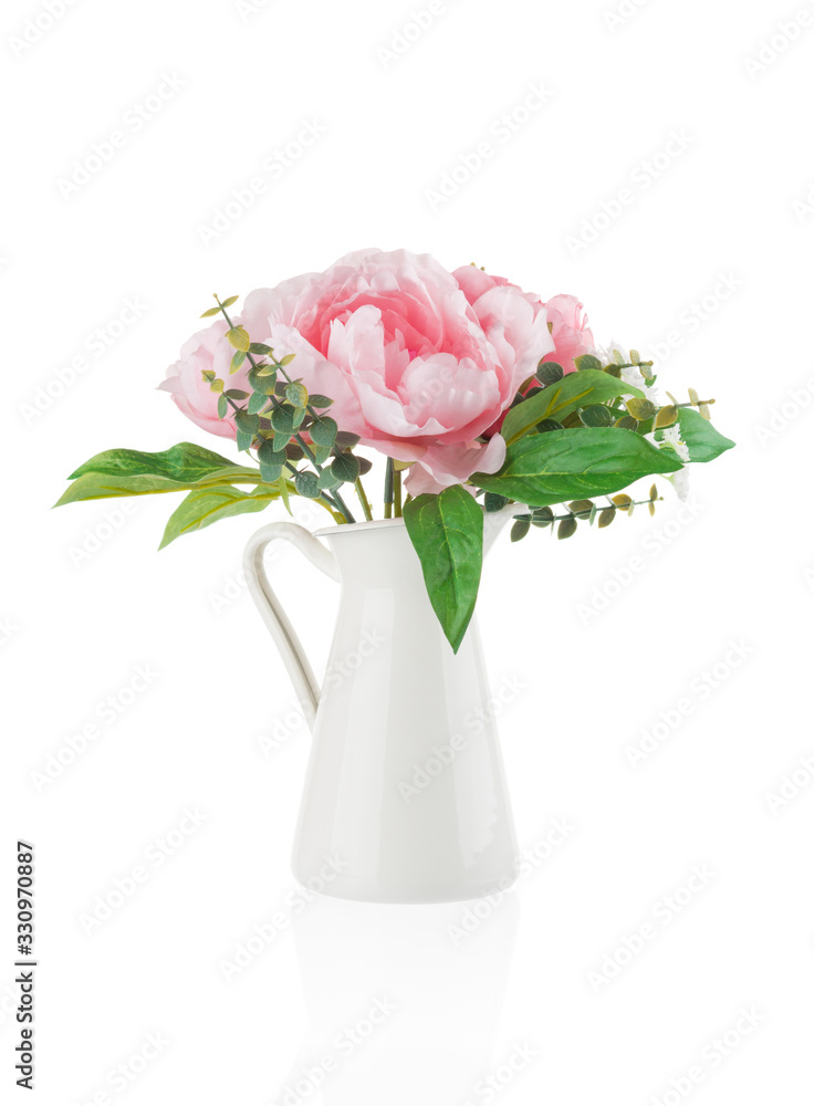 Vase with flowers isolated on white background Vase with flowers isolated on white background