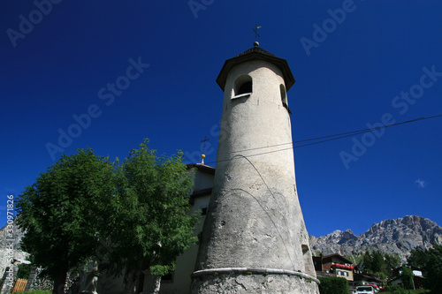 Wallpaper Mural Small christian church in Cortina d'Ampezzo, Dolomites, Italy Torontodigital.ca