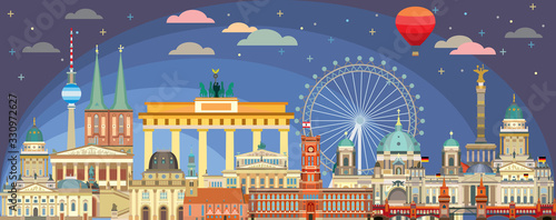 Berlin skyline vector 3
