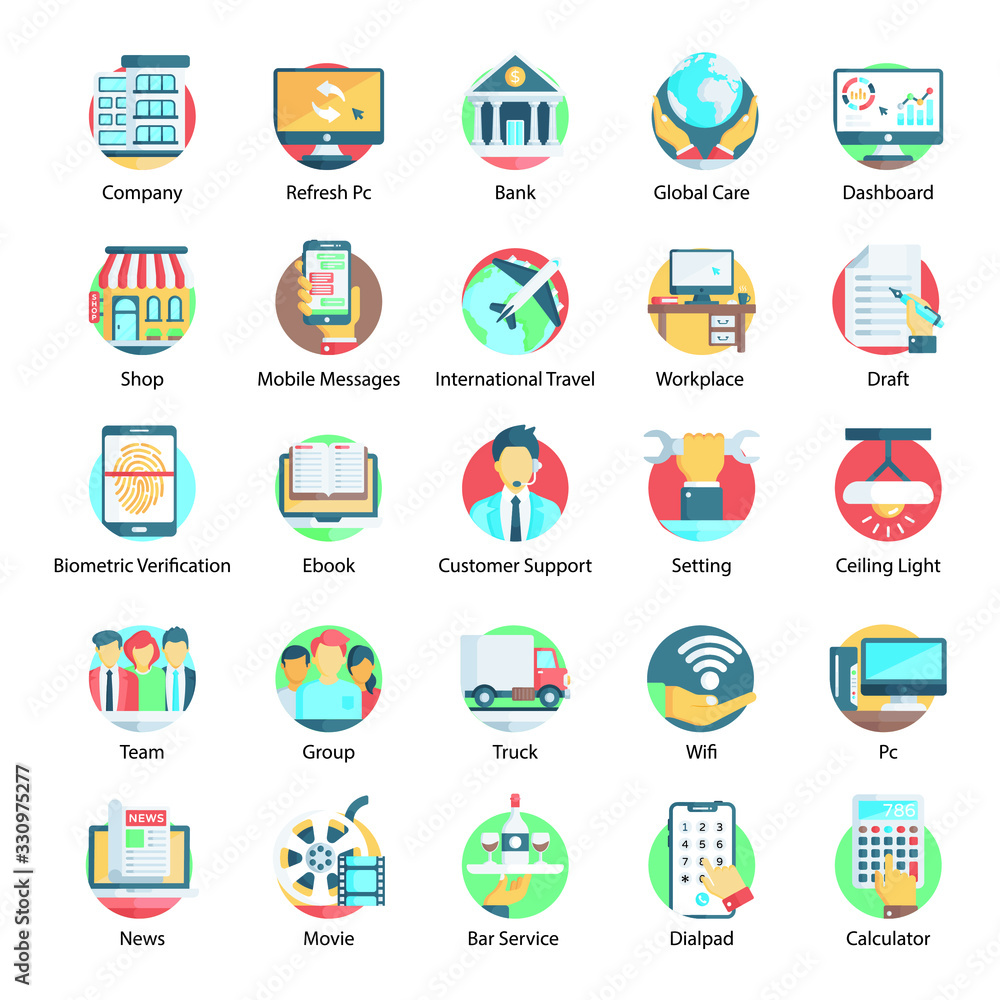 Creative Flat Icon Vectors Pack Creative Flat Icon Vectors Pack