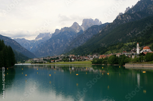 Saint Catherine lake and Auronzo di Cadore, region of Veneto, Italy