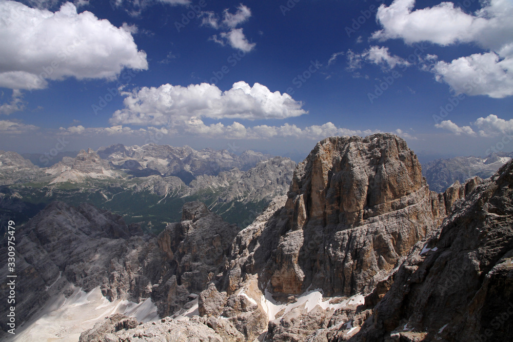 View from Cristallo di Mezzo, Dolomites, Italy