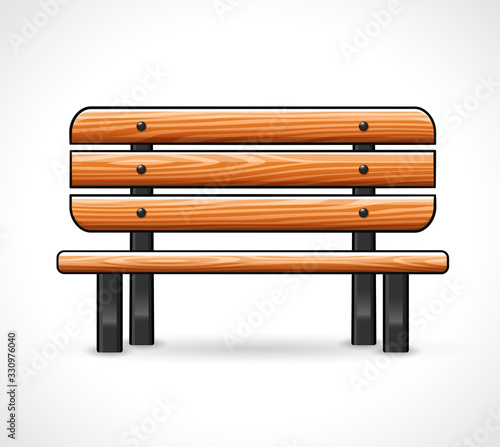 Vector wooden bench design isolated