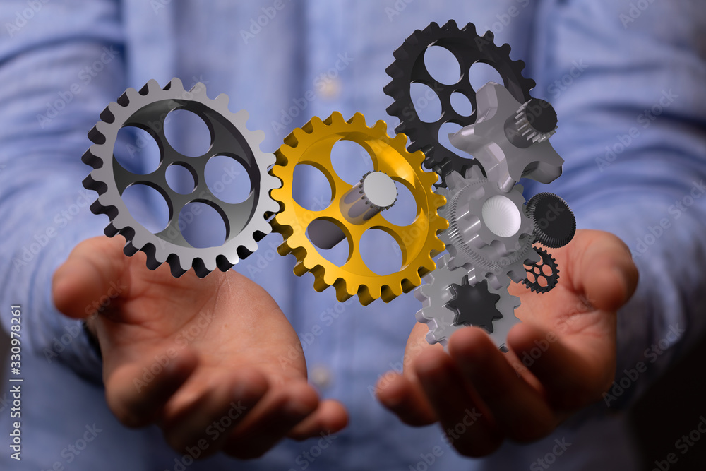 Business, Internet and technology concept. Business select gear icon on virtual screen. Business, Internet and technology concept. Business select gear icon on virtual screen.