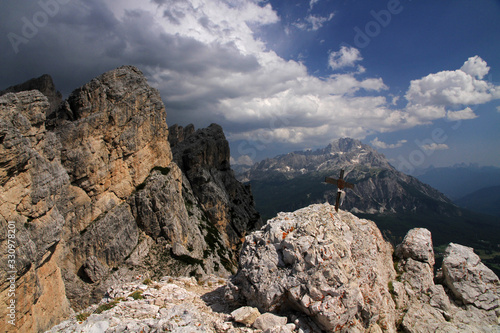 Punta Fiames peak, Dolomites, Italy photo