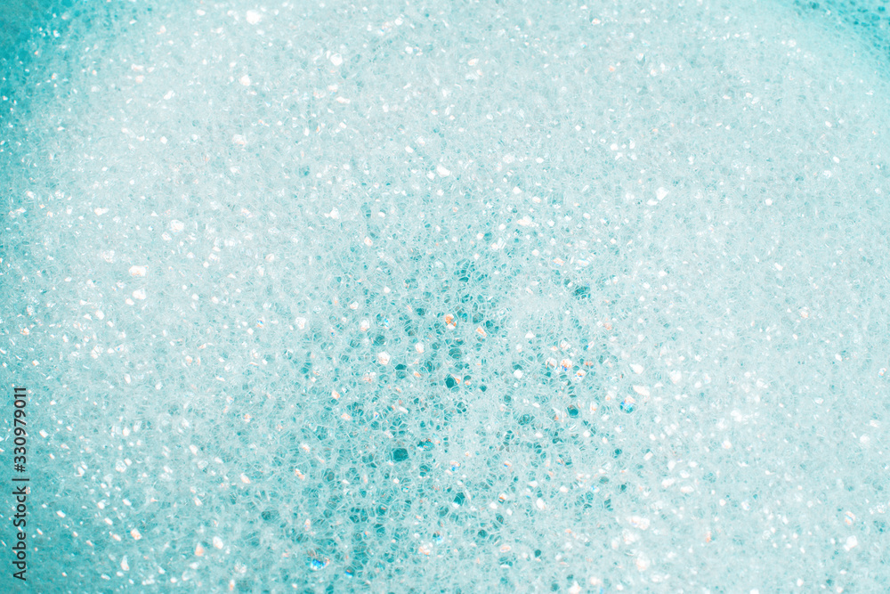 Obraz premium Green lather background, top view.