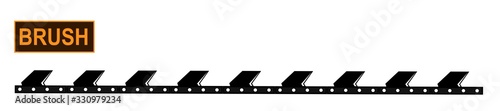 Chainsaw metal chain icon illustrator brush for digital illustration. Colorable customizable vector.