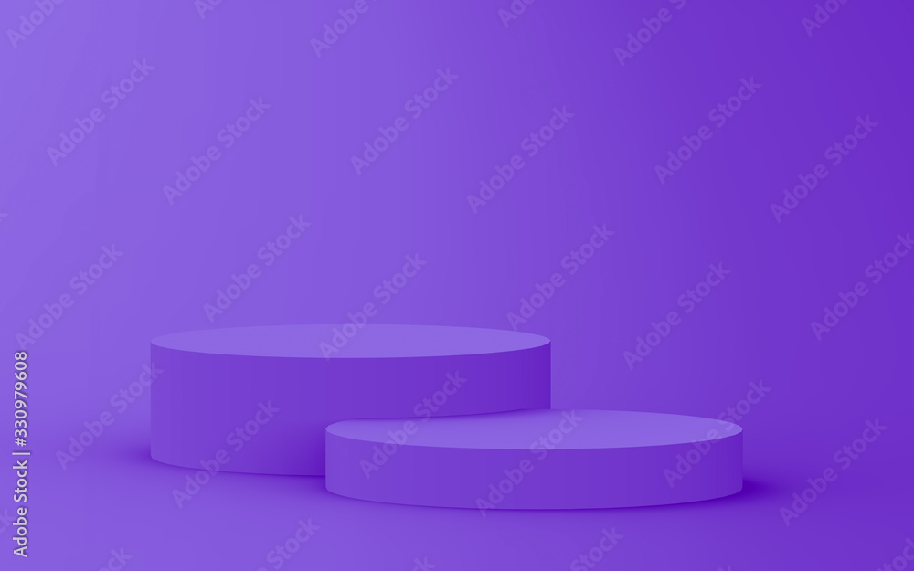 3d purple violet cylinder podium minimal studio background. Abstract 3d geometric shape object illustration render. Display for cosmetic perfume fashion product. 3d purple violet cylinder podium minimal studio background. Abstract 3d geometric shape object illustration render. Display for cosmetic perfume fashion product.