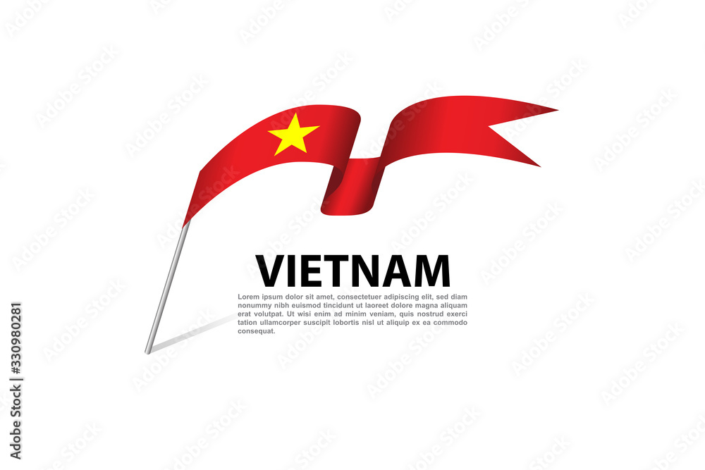 Flag of Vietnam design with white background in vector Stock Vector ...
