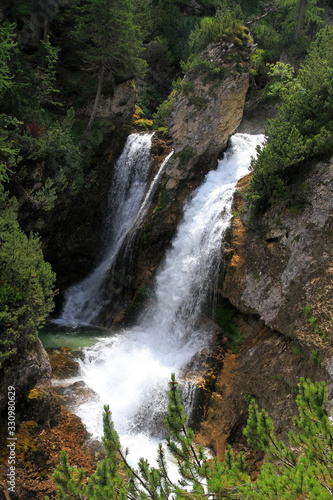 The Fanes waterfalls  Cascate di Fanes  Dolomites  Italy