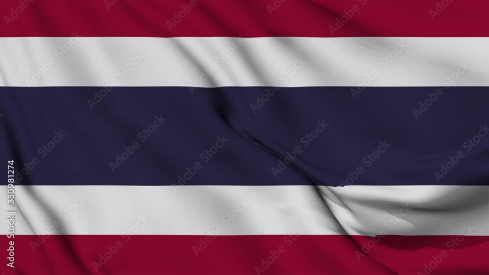 Thailand flag is waving 3D animation. Thailand flag waving in the wind. National flag of Thailand . flag seamless loop animation. 4K Thailand flag is waving 3D animation. Thailand flag waving in the wind. National flag of Thailand . flag seamless loop animation. 4K