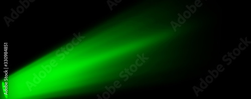 Green projector. Spotlight stage isolated on black background. Award ceremony at the stadium with lighting. Stage illuminate shines up.
