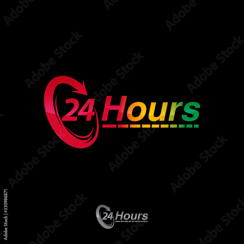 twenty four hours icon, 24 hours vector icon
