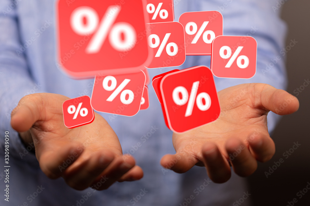 Discount and commission concept 3d Discount and commission concept 3d
