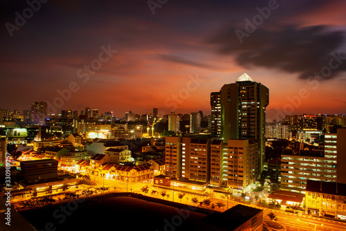 Photography Singapore cityscape series - The Singapore skyline at dusk.
