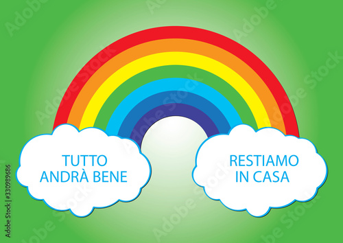 hope rainbow for Italy, Covid-19 emergency