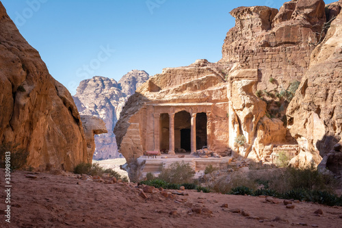 View on the Garden Temple in Petra, Jordan, located on the trail to High Place of Sacrifice